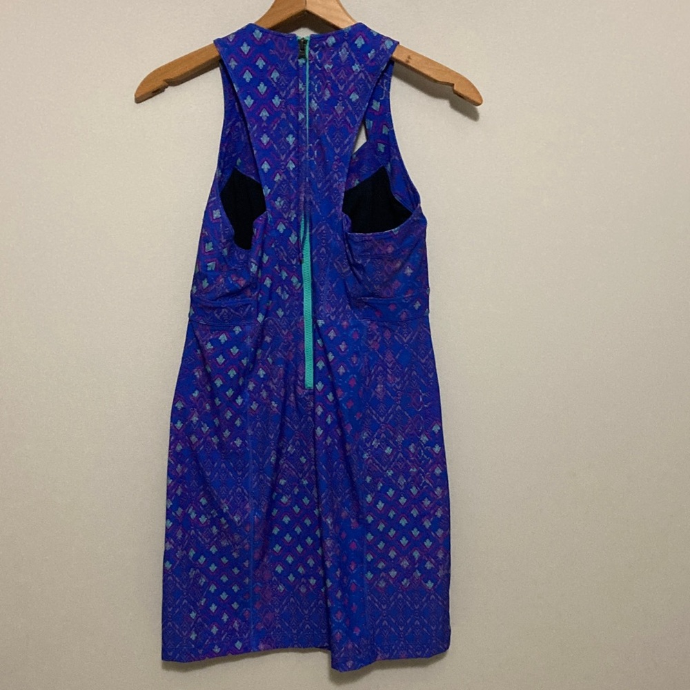 Title Nine Blue and Purple Patterned Mini Dress, Size 4 lightweight summer dress - Picture 7 of 10